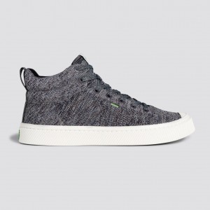 IBI HIGH Cariuma High Top Bamboo Weave Knit Vegan Męskie Szare | 823WQYIGR