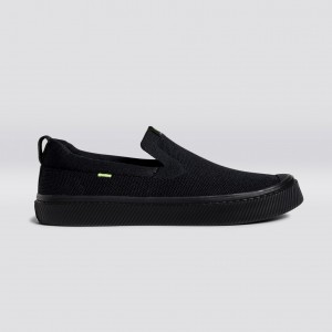 IBI Slip-On Cariuma Low Top Bamboo Weave Knit Damskie Czarne | 250BEUQXT