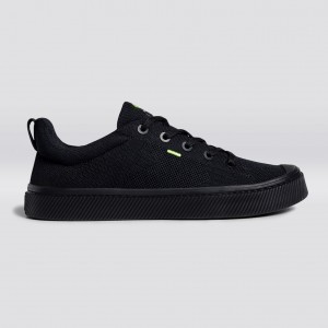 IBI Cariuma Low Top Bamboo Weave Knit Vegan Damskie Czarne | 903SHVIOF