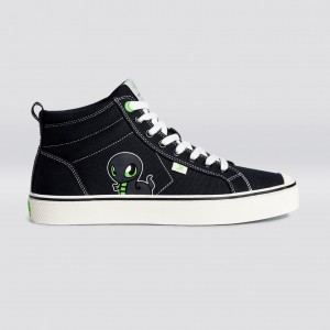 OCA HIGH Cariuma High Top Canvas Vegan Męskie Czarne | 871CYXUWA