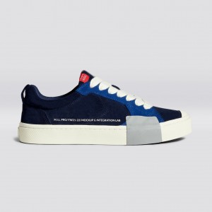 OCA LOW Cariuma Low Top Suede Męskie Granatowe | 140IOXNWY