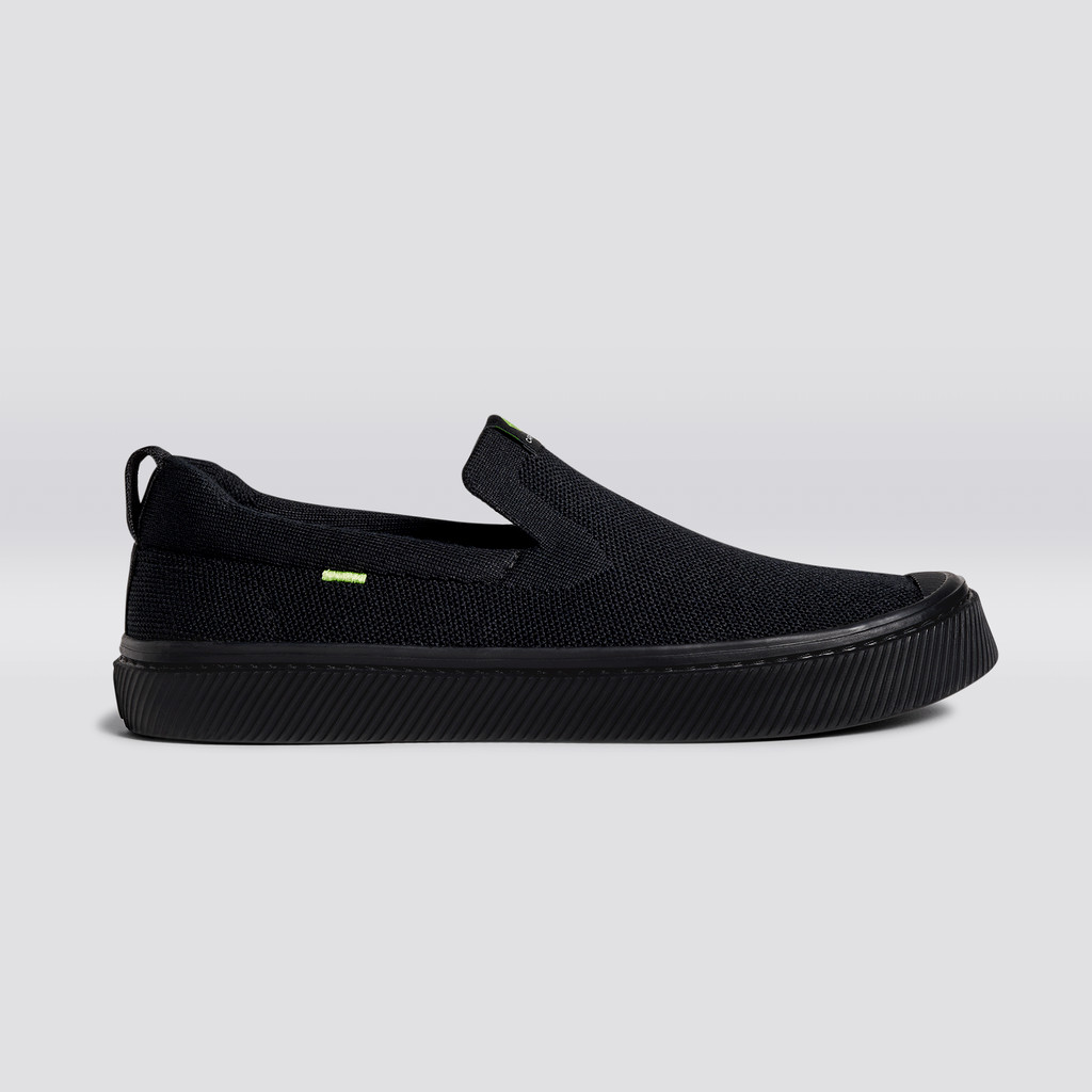 IBI Slip-On Cariuma Low Top Bamboo Weave Knit Męskie Czarne | 850FJEYCP