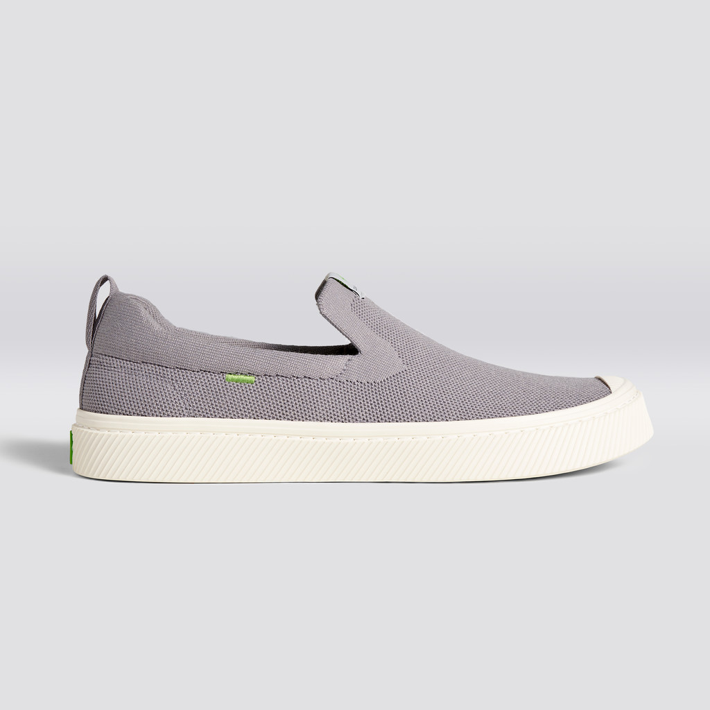 IBI Slip-On Cariuma Low Top Bamboo Weave Knit Vegan Męskie Głęboka Szare | 607JAKTXL