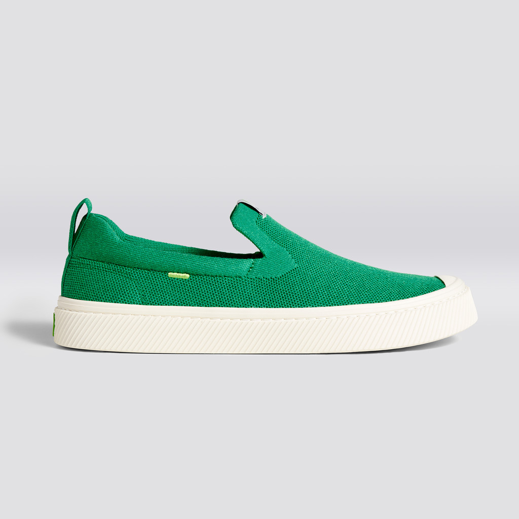 IBI Slip-On Cariuma Low Top Bamboo Weave Knit Vegan Męskie Zielone | 457SRMQVZ