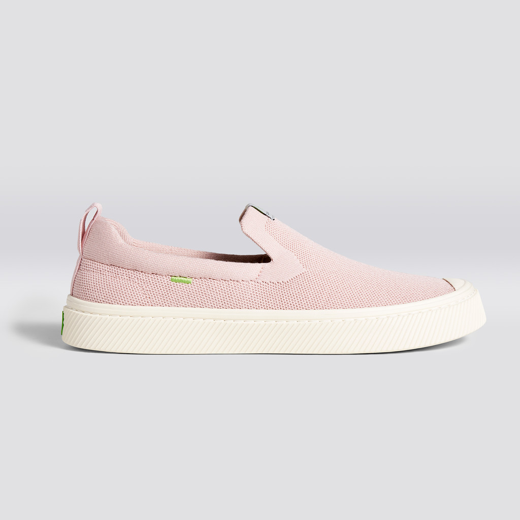 IBI Slip-On Cariuma Low Top Bamboo Weave Knit Vegan Damskie Różowe Czerwone | 412SQPCUT