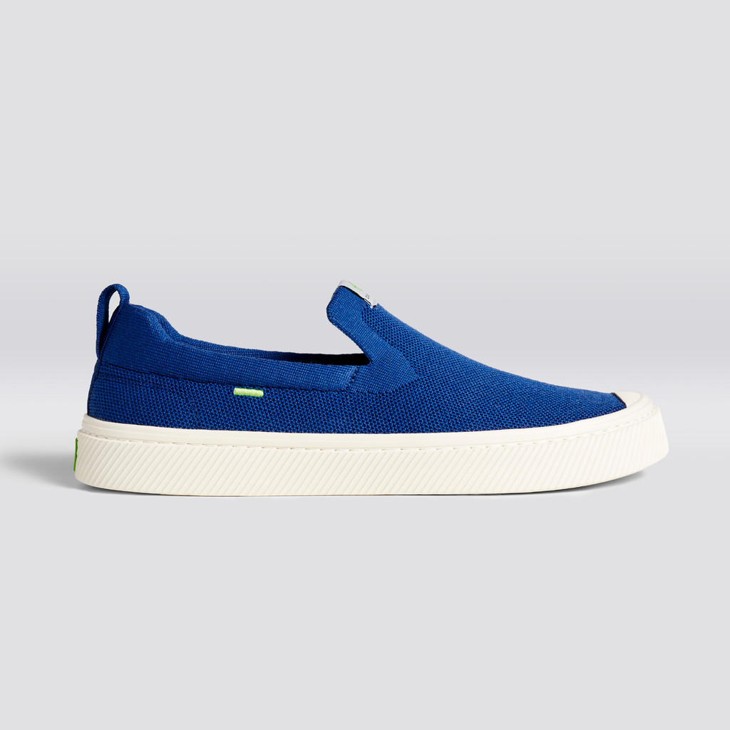 IBI Slip-On Cariuma Low Top Bamboo Weave Knit Vegan Męskie Niebieskie | 612VUDJSI