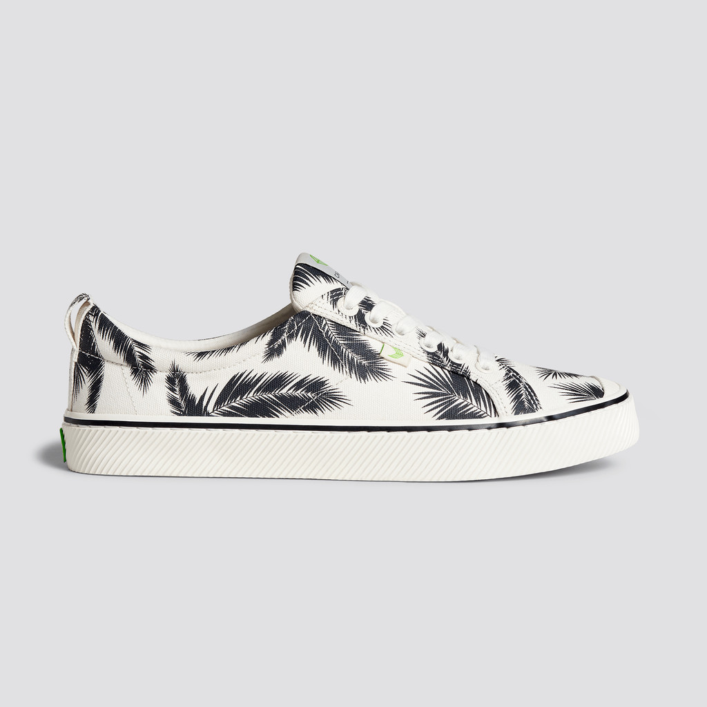 OCA LOW Cariuma Low Top Płócienne Wegański Damskie Off-White Palm Trees | 572HFLVBW